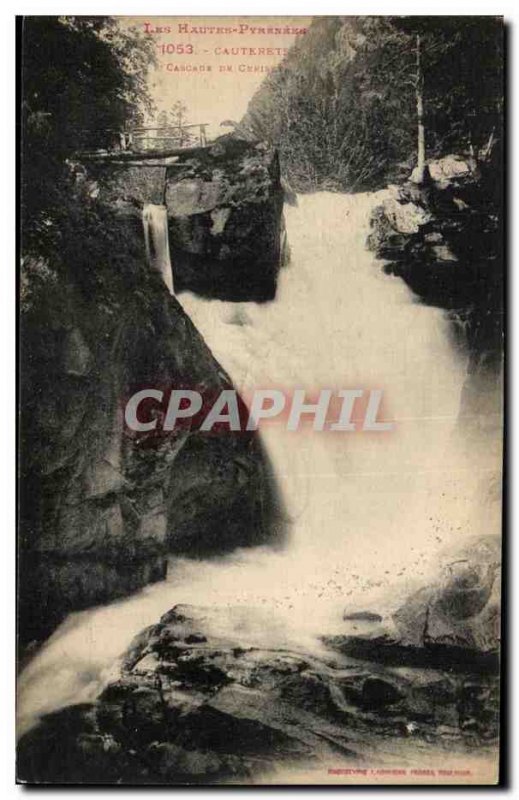 Old Postcard The High Pyrenees Cauterets Cascade From Cerisey