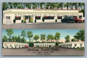 LA PLATA MD PARKWAY TOURIST CENTER ADVERTISING VINTAGE POSTCARD