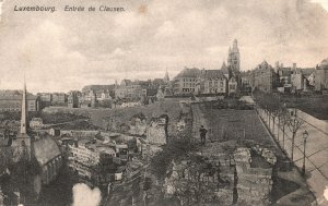 Vintage Postcard 1910's General View of Entree de Clausen Luxembourg Belgium