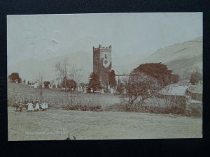 Cumbria TROUTBECK Jesus Church show CHILDREN PLAY IN A CIRCLE c1906 RP Postcard