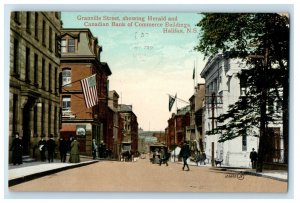 Granville Street Herald Canadian Bank Commerce Building Halifax N.S Postcard