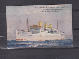 SOUTH AUSTRALIA, SS STRATHNAVER, ppc. KGV 1 1/2d. Brown, OUTER HARBOUR to WA.