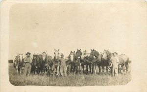 Postcard RPPC C-1910 Farm Agriculture Workers Occupational horses 23-13310