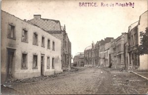 Vintage World War 1 WW1 Postcard - French Ruins - US Army