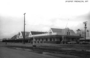 Fresno California SP Railroad Depot Real Photo Vintage Postcard K105470