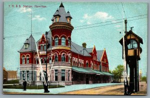 Postcard Hamilton ONT c1910s T. H. & B. Station Toronto Hamilton & Buffalo Depot