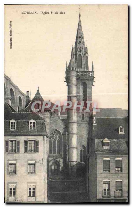 Postcard Old Church St Melaine Morlaix