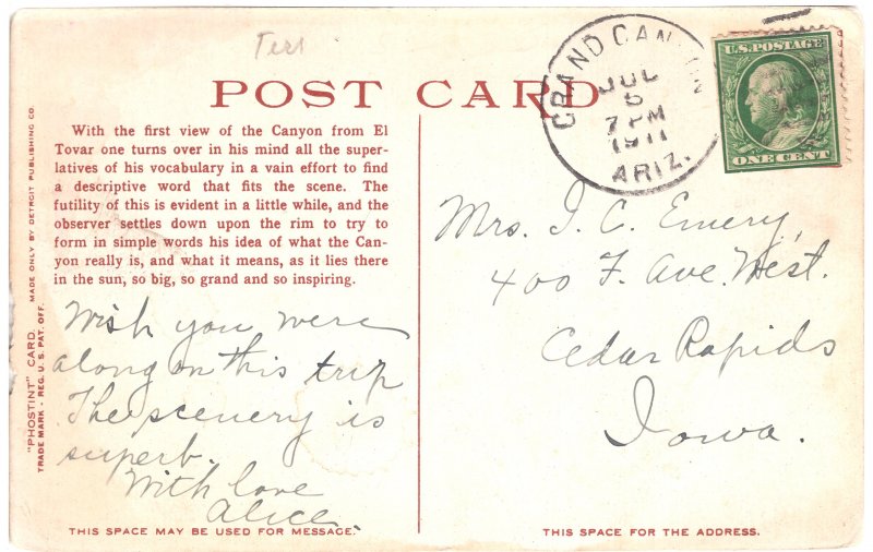 US    PC3064   GRAND CANYON TERRITORIAL CANCEL