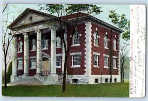 Athens Pennsylvania Postcard Spalding Memorial Library Exterior Building c1908