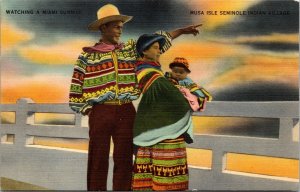 Lot of 3 Seminole Native American Musa Isle Indian Village Florida Postcards