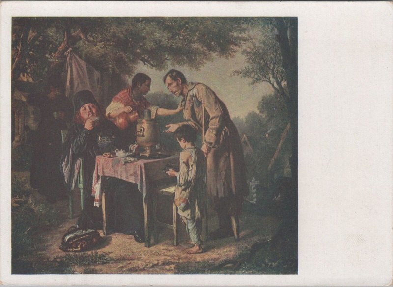 Art Postcard -Vasily Peroff,The Tea Drinking at Mytischi,Russian Painter RR17167