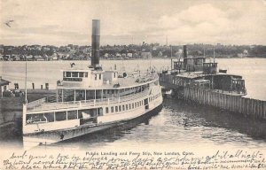 New London Connecticut Public Landing and Ferry Slip Vintage Postcard AA43330