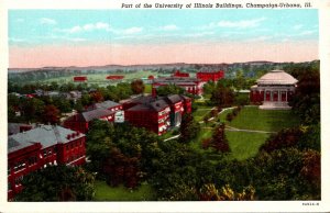 Illinois Champaign-Urbana Aerial View University Of Illinois Curteich
