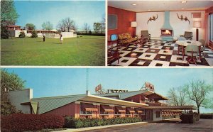 Lima Ohio 1960s Postcard Davis Plaza Motel Multiview Golf Putting Green