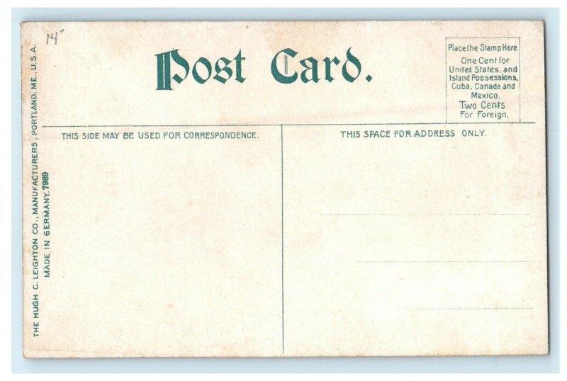 1915 The Gasoline Float, South Bristol Maine Antique Unposted Postcard