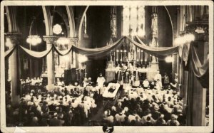 Funeral Body in Casket Unidentified c1930 Real Photo Postcard