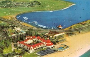 HOTEL DEL CORONADO Coronado, CA Aerial View Tennis Golf c1950s Vintage Postcard