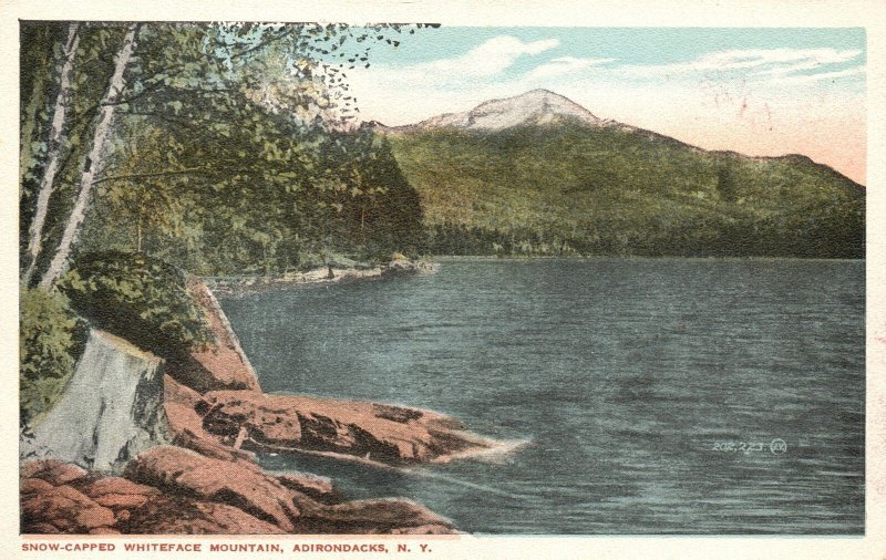 Vintage Postcard Snow Capped Whiteface Fifth-Highest Mtn. Adirondacks New York