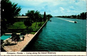 Living Along the Inland Waterway Pompano FL Postcard PC23