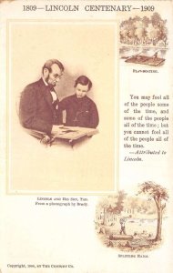 1909 Lincoln Centenary Celebration Greetings Vintage Postcard AA75747