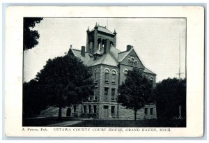 1909 Ottawa County Court House Exterior Building Grand Haven Michigan Postcard