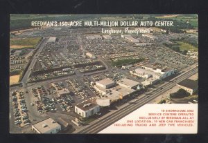 LANGHORNE PENNSYLVANIA PA. REEDMAN'S AUTO CAR DEALER ADVERTISING POSTCARD