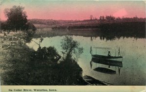 On Cedar River, Waterloo, Iowa Vintage Postcard