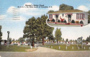 Columbia South Carolina George's Motor Court Vintage Postcard AA7177