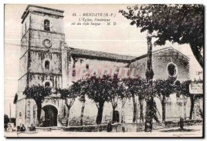 Old Postcard Hendaye (B P) The church interior is I Basque style