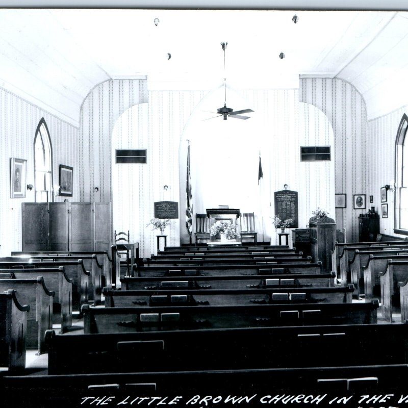 c1950s Nashua IA RPPC Little Brown Church in Valley Real Photo Postcard Vtg A107