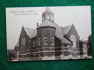 Circa 1900-10 First M.E. Church, Alexandria, Indiana Vintage Unused Postcard P18