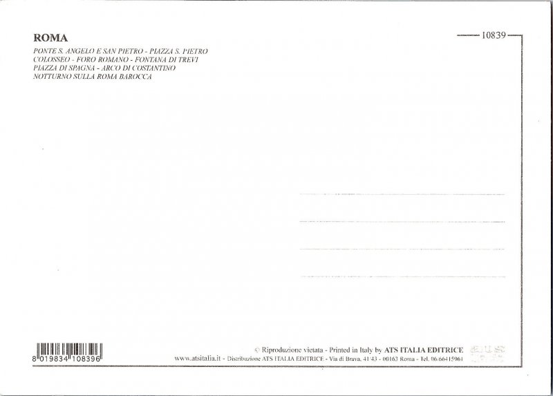 Multi-Views Key Landmarks of Rome Italy Continental Postcard