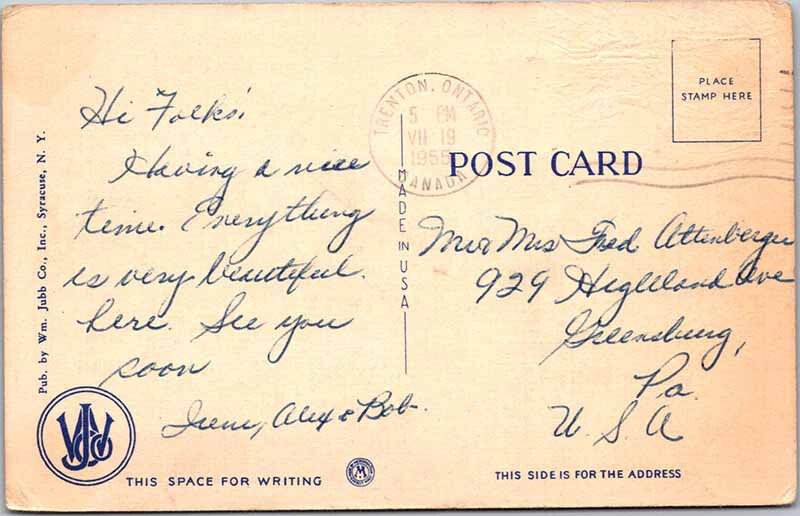 Postcard BOAT SCENE Thousand Islands Ontario ON AK5120