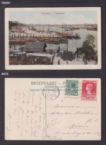 Vintage Postcard Netherlands Rotterdam Boompjes 1925