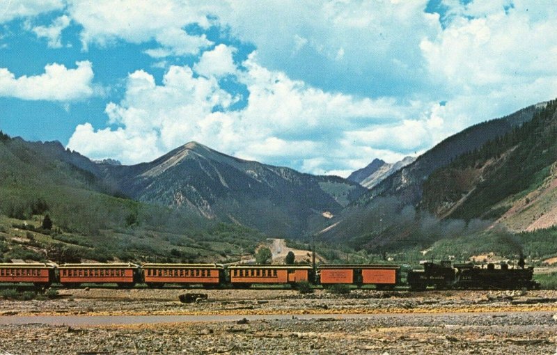 Postcard Denver and Rio Grande Passenger Train Sliverton Colorado