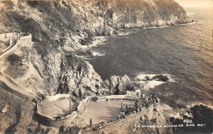 Acapulco Mexico 1940s RPPC Real Photo Postcard La Quebrada Diving Cliff