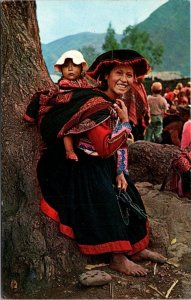 Ecuadar Cuzco Native Girl From Pisac In Taditional Costume