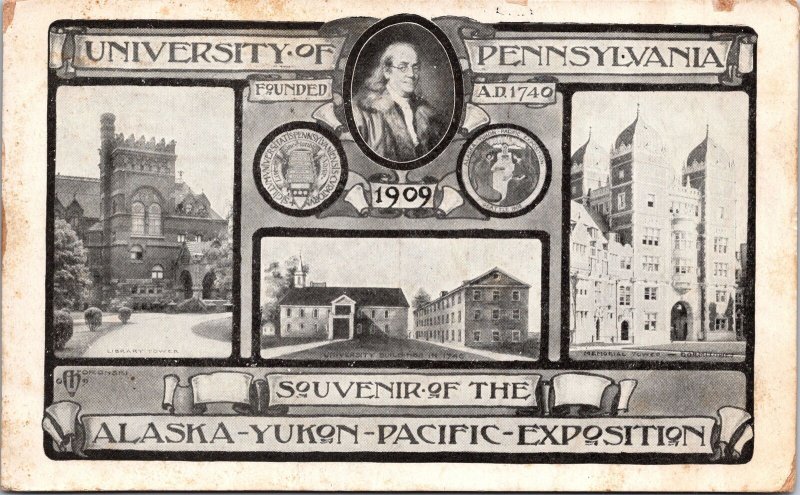 VINTAGE POSTCARD UNIVERSITY OF PENNSYLVANIA EXH AT THE ALASKA-YUKON-PACIFIC EXPO