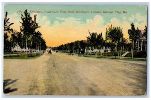 Kansas City Missouri Postcard Linwood Boulevard East From Michigan Avenue c1905s