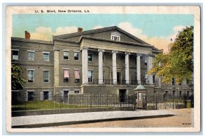 1927 US Mint Building Scene Street New Orleans Louisiana LA Vintage Postcard