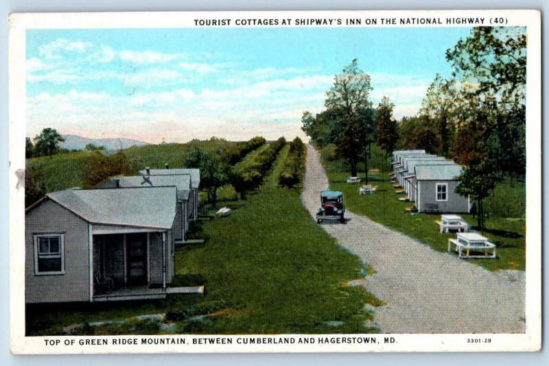 Hagerstown Maryland MD Postcard Top Green Ridge Mountain Cumberland 1931 Vintage
