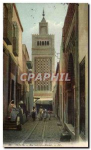 Tunisia Tunis Old Postcard Rue Sidi Ben Abrous