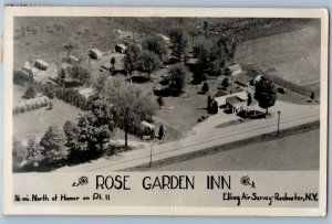 c1940's Aerial View Of Rose Garden Inn Rochester New York NY RPPC Photo Postcard