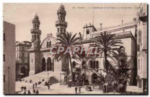 Algeria Algiers Old Postcard The cathedral and the government palace