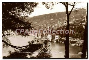 Old Postcard Villefranche-sur-mer through the pines