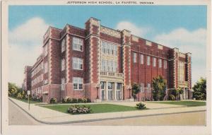 Indiana Ind Postcard Old LAFAYETTE Jefferson High School