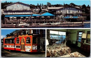 VINTAGE POSTCARD ADVERTISING THE ROCKTIDE INN AT BOOTHBAY HARBOR MAINE (1986)