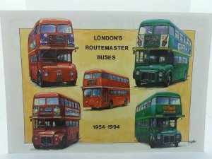 Londons Routemaster Buses 1954 - 1994 Vtg Repro Postcard