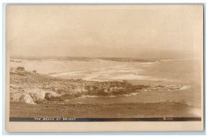 c1910's View Of The Beach Of Beirut Lebanon USS Pittsburgh RPPC Photo Postcard