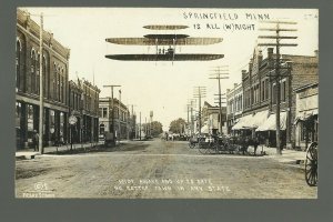 Springfield MINNESOTA RP10 MAIN STREET Add On WRIGHT BROS. AIRPLANE Exaggeration